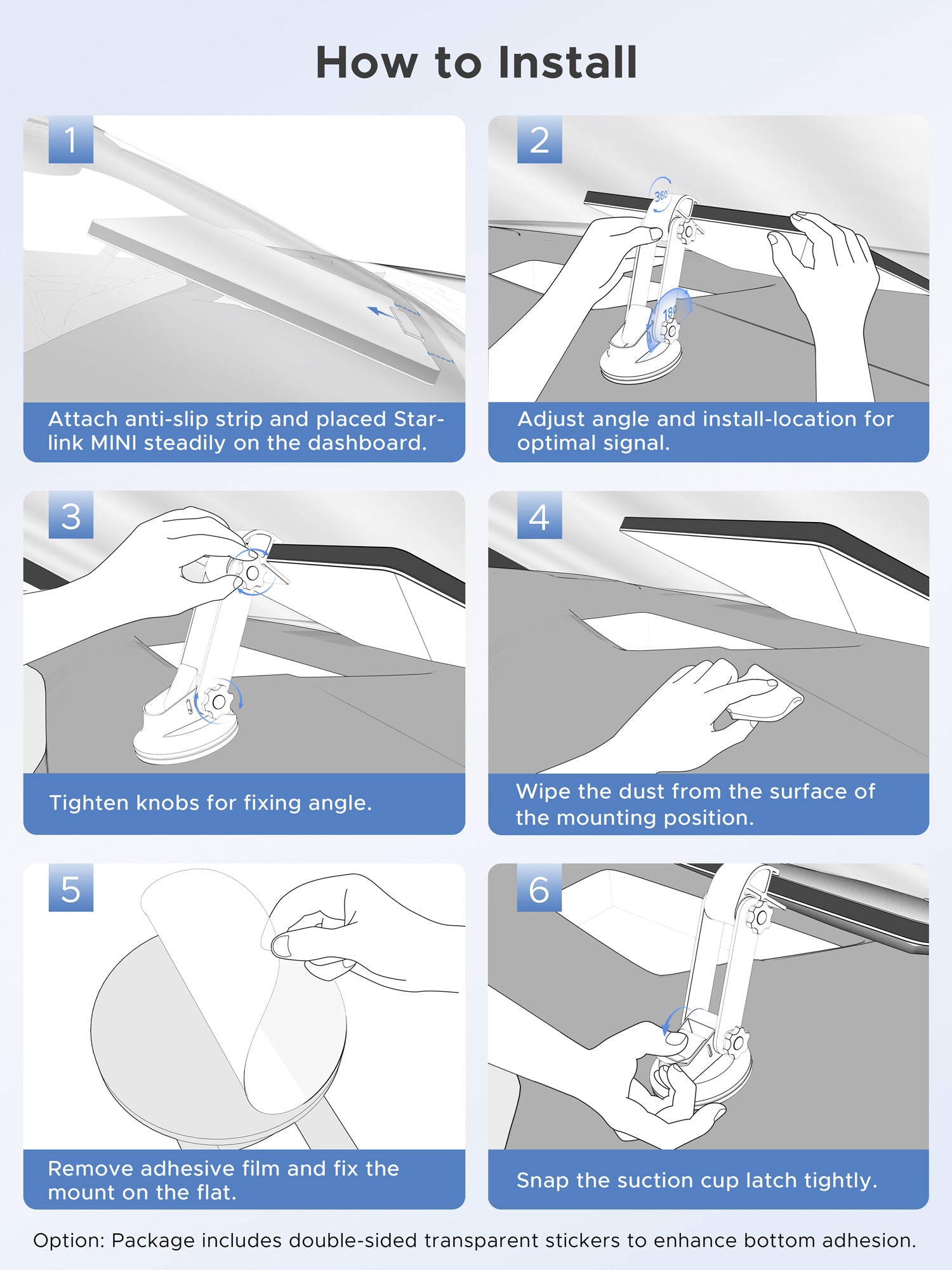 Starlink Mini Car Mount for Front Windscreen